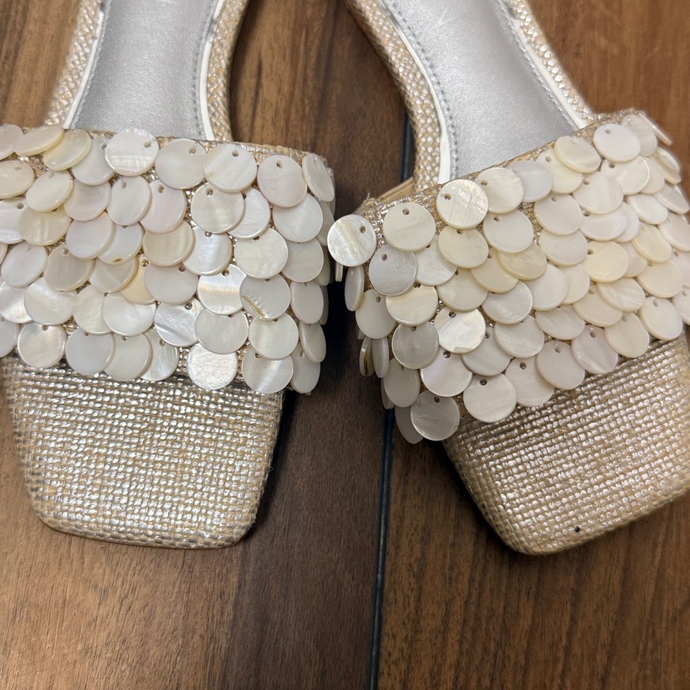 💠New Deltan Flora Metallic Raffia Sandal (5.5) - Picture 4 of 8